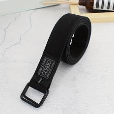 Solid Colors - Unisex Belts Temu Unisex Solid Color Canvas Belt - Black