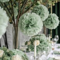 Green Garlands Shein Green Paper Flower Balls 12pcs
