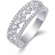 Shein Full D Moissanite Diamond Eternity Ring - Silver