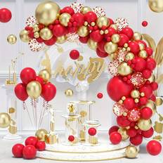 Christmas Balloon Arches Shein Red And Gold Balloon Garland Kit 115pcs