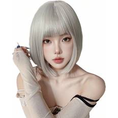 Silver Wigs Shein Synthetic Heat Resistant Short Hair Wig 12 Inches Long