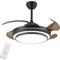 Oukaning 42-in Black Fan Ceiling Flush Light