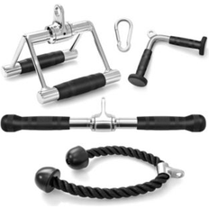 SUGIFT 4-Piece Cable Machine Attachment Set for Home Gym Black