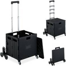 Vikbar Shoppingvagn Med Hjul - Svart