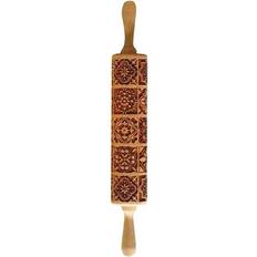 Wood Rolling Pins Popfeel Christmas Wooden Gingerbread Man Pattern Rolling Pin