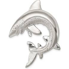 Charms & Pendants Diamond2Deal 925 Sterling Silver Shark Chain Slide Charm Pendant for Men (L- 1.62 W- 1.28 inch)