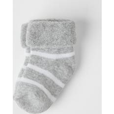Grey Socks Polarn O. Pyret Newborn Baby Socks - Grey Stripes