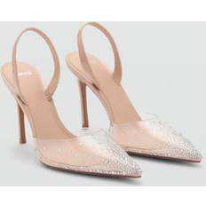 Mango Shoes Mango Transparent Rhinestone Pointed Toe Shoe - Beige