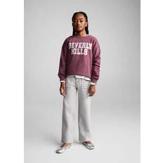 Jersey Sweatshirts Mango Printed Message Sweatshirt - Burgundy