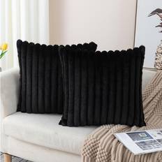Hemtextil Temu Contemporary Striped Fur Throw Pillow Covers Set of 2 Kuddöverdrag