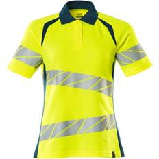 Work Tops on sale Mascot Accelerate Safe Ladies Fit Polo Shirt - Hi-Vis Yellow/Dark Petroleum