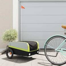 Bicycle Carts & Tandem Bike Trailers vidaXL Bike Trailer Black and Green 30 kg Iron
