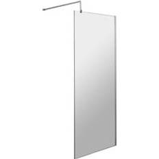 Silver Shower Wall Nuie Polished Chrome Wetroom Screen 700mm 1850 x 700mm