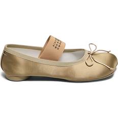 40 ½ - Gröna Ballerinaskor MM6 Maison Margiela Satin Ballet Flats Med Båge - Svarta