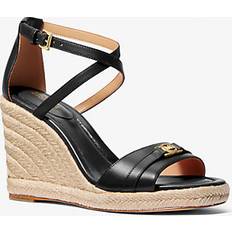 Pelle Sandali con tacco Michael Kors Mandy Leather Wedge Sandal - Black