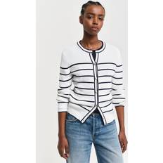 Gant Dame Cardigans Gant Ribbed Breton Cardigan - Cream