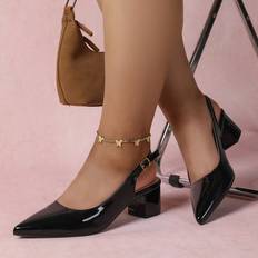 Cuccoo Wide Fit Women's Pointed Toe Block Heel - Black
