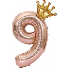 Number Balloons Shein Rose Golden Number Crown Balloon