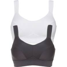 Bonprix Pack of 2 Sports Bras - Grey/White