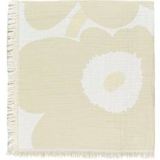 Bomull Tepper Marimekko Unikko Throw 150x220 cm Ecru Blankets Beige, Natural