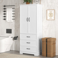 MDF Bathroom Cabinets Hokku Designs Tall Bathroom Storage Cabinet 68.9 H x 29 W x 16 D