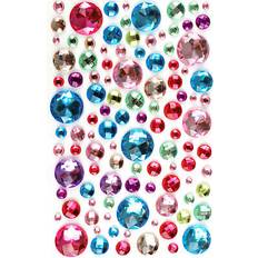 Hobbymaterial MegaCrea Multicolored Rhinestone Round Stickers 0.5 to 2 cm 106 pcs