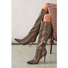 Heel High Boots Wallis Kenny Stiletto Straight Leg Knee Boots - Brown