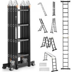 Multi-Purpose Folding Ladder 7-in-1 4 Step 15.5ft with Scaffolding Plank