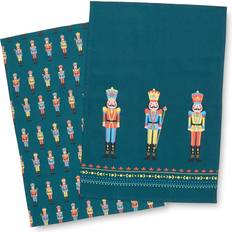 Green Kitchen Towels Catherine Lansfield Christmas Nutcracker Cotton Tea Pack of 4 Kitchen Towel Green