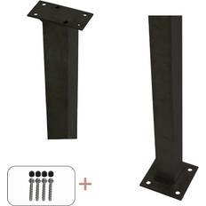 Sort Hegnsstolper Plus Stålstolpe m/fod Sort 4,5 x 4,5 x 103,3 cm