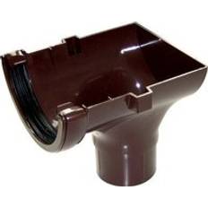 Brown Gutter FloPlast Brown Half Round Gutter Outlet 112mm