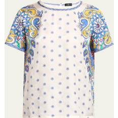 Multifärgade - Silke/Siden T-shirts Etro Blommig Paisley Jacquard Skjorta Med Rosetryck