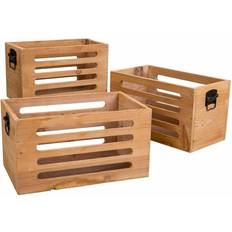 Brown Storage Boxes Alexandra House Living Brown Fir Wood Boxes Set of 3 Storage Box