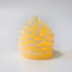 LEDlife Brugskunst LEDlife LED Grankogle Lys Med Blinkende Flammeeffekt 8cm Ø6cm Ægte Stearin LED-lys