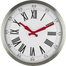 Red Wall Clocks Eurotime Radio 40 cm Silver Wall Clock