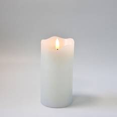 LED Blockljus 15 cm Hög Flameffekt Vit
