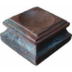 Brown Candle Holders Alexandra House Living Brown Acacia and Mango Wood 22 x 12 x 22 cm Candle Holder