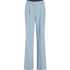 Calvin Klein Dam Byxor Calvin Klein Wide Leg Stretch Wool Trousers - Pastel Blue