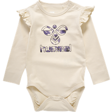 Piger - Sort Bodyer Hummel Githa Body med Lange Ærmer - Beige/Lilla/Sort