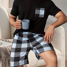 Men - Polyester Pyjamas Temu Casual Pajama Set - Comfy Polyester/Elastane