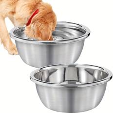Pets Temu Large Dog 0.8 Gallon Stainless Steel Pet Feeding