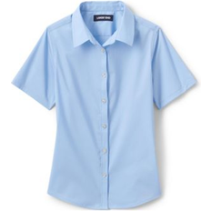 Shirts Lands' End Big Girls School Uniform No Gape Shirt - Light Sea Blue