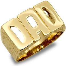 Jewelco London Solid 9ct Yellow Gold Barked Sides Dad Ring