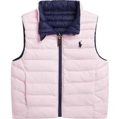 Ralph Lauren Ytterkläder Barnkläder Ralph Lauren Täckväst För Baby Newport Navy Hint Of Pink - Marinblå