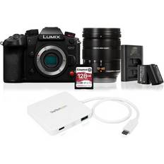 Digital Cameras Panasonic Focus Camera, LUMIX GH7 Micro Four-Thirds Mirrorless Camera with 12 to 60mm Leica Lens Bundle with 2-Pack Batteries and Charger 128GB SD Memory Card and 3-Port USB-C Hub (4 Items)