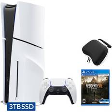 Game Consoles Sony Hyper-Tech (Record S/N) PlayStation 5 Slim Disc 3TB SSD Edition Bundle with Resident Evil 7 and Controller Case PS5 White