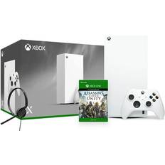 Game Consoles Microsoft Hyper-Tech (Record S/N) Xbox Series X 1TB All-Digital Robot White Console and Wireless Controller Bundle with Assassin s Creed: Unity Full Game and Mytrix Chat Headset