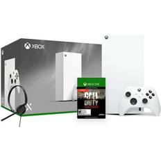 Game Consoles Microsoft Hyper-Tech (Record S/N) Xbox Series X 1TB All-Digital Robot White Console and Wireless Controller Bundle with Call of Duty: Vanguard Full Game and Mytrix Chat Headset