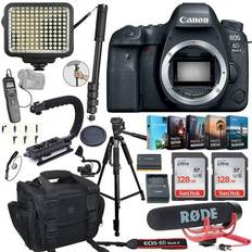 Digital Cameras Canon Paging Zone Inc. EOS 6D Mark II DSLR Camera (Body Only) Bundle Includes 2X 128GB Memory LED Video Light Case Rode Microphone U-Grip Time Remote with LCD Photo/Video Software Package & More