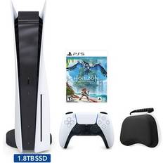 Game Consoles Sony Hyper-Tech (Record S/N) PlayStation 5 Upgraded 1.8TB Disc Edition Horizon Forbidden West Bundle and Mytrix Controller Case White PS5 Gaming Console